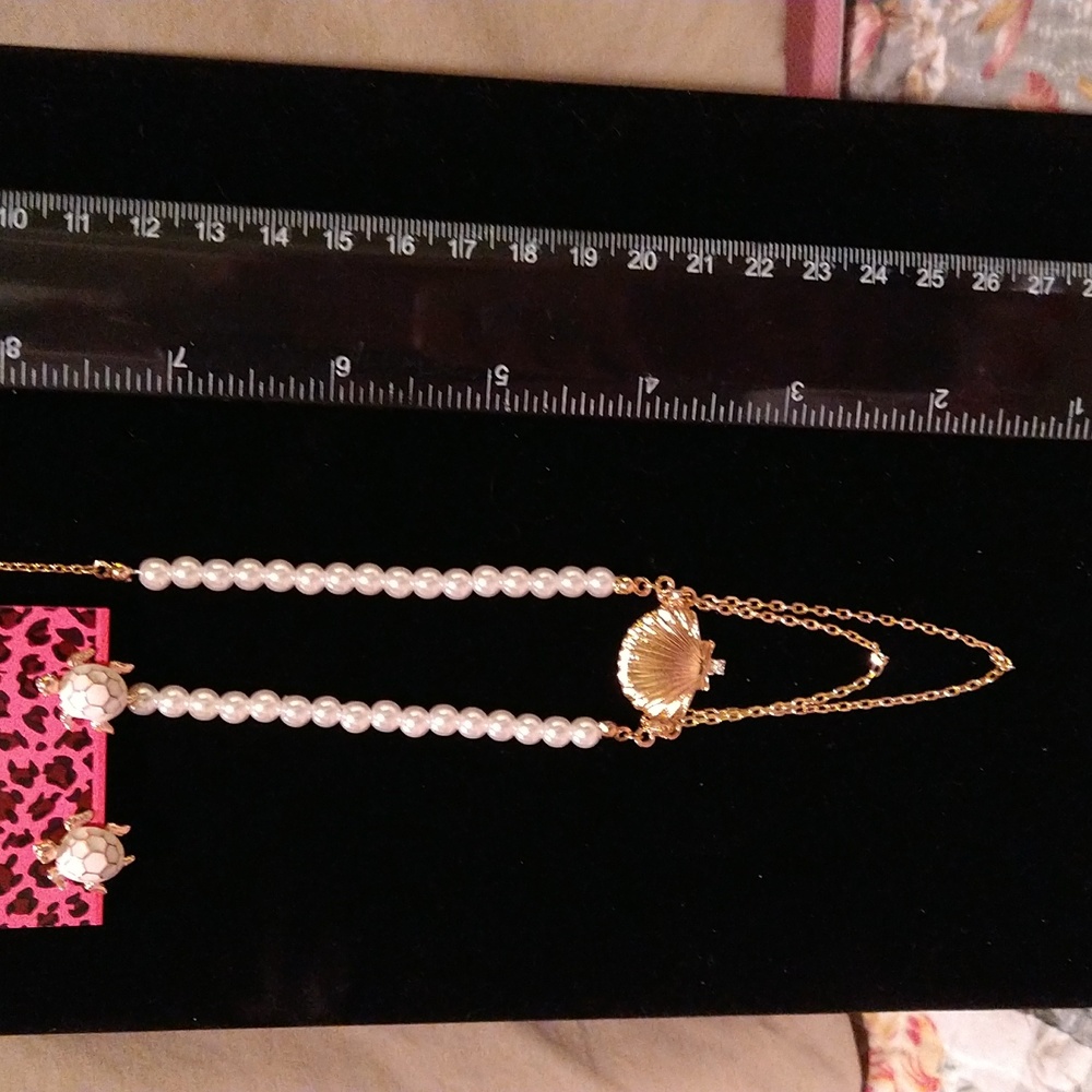 Sea Shell Necklace with Sea Turtle Earrings